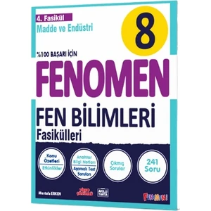 Fenomen Çocuk Yayınları 8. Sınıf Fen Bilimleri 4. Fasikül (Madde ve Endüstri) Fenomen Kitap