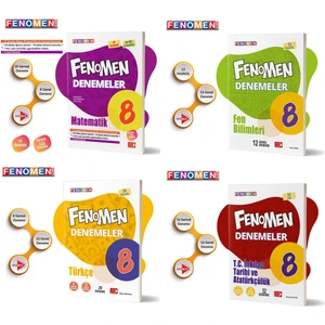 Fenomen Yayıncılık 8. Sınıf Matematik Türkçe Fen Inkılap Deneme Seti Yeni 2022