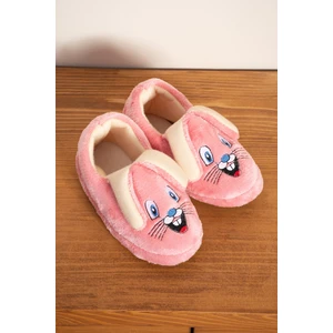 Kız Çocuk Panduf Ev Patiği Pamuk Astarlı Tavşan Figür Ev Kreş Ayakkabısı Sevimli Tavşan