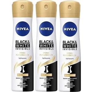 Invisible Black And White Ipeksiz Pürüzsüzlük Deodorant 150 ml x 3 adet