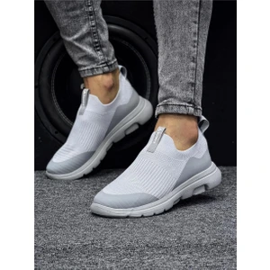 Erkek Ortopedik Bağcıksız Triko Spor Ayakkabı-Buz