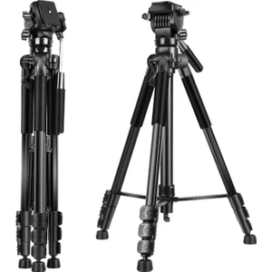 HT-T05 Profesyonel Alüminyum 210 cm Tripod Tok Alümimyum Taşınabilir Dslr Cep Telefonu Tripodu