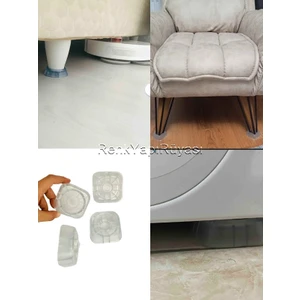 Renk Yapı Rüyası Koltuk, Yatak, Baza, Berjer Ayakları Için Yükseltici ve Koruyucu Silikon Papuç 4 Adet