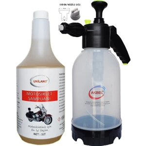 Köpük Yapan Basınçlı Pompa 2 Lt + Uniland Motosiklet Şampuanı 1 Lt