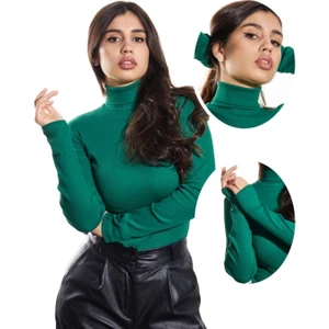 Alya Underwear Kaşkorse Tam Boğazlı Body Sweatshirt, Çimen Yeşili,  S