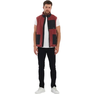 Erkek Polar Kolsuz Çift Renk Yelek 3 Cepli Comfort Fit