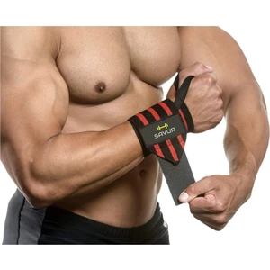 Pro Wrist Wraps - Fitness Crossfit Bileklik Siyah Kırmızı 2'li Paket