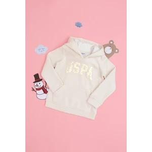 U.S. Polo Assn. Kız Çocuk Krem Sweatshirt 50292512-VR071