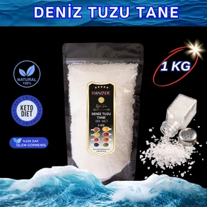 Hanzade Bitkisel Saf Deniz Tuzu Tane Granül Iyot Ilavesiz 1 kg