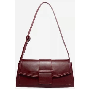 Sade Dikdörtgen Kapaklı Model Mıknatıs Kapamalı Kadın Omuz Çantası