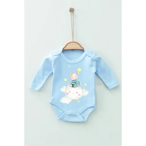 %100 Pamuk Organik Pijamalı Ayı Uzun Kollu Body Badi Bebek Zıbın