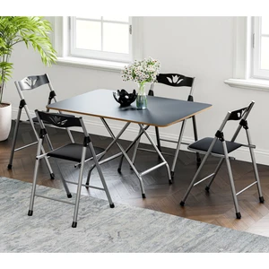 Güzelkan Madeni Eşya 60X90 Füme Katlanır Masa ve 4 Adet Sandalye Seti 1132