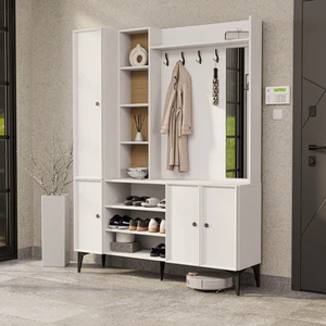 Verona 4 Profil Kapaklı 4 Askılı 15 Raflı Sağ Aynalı Portmanto