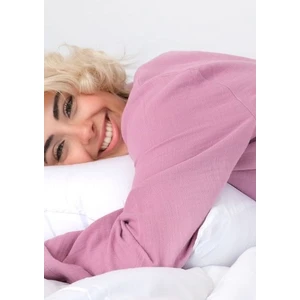 Kadın Müslin Pijama Takımı Düğmeli Yakalı Pijama