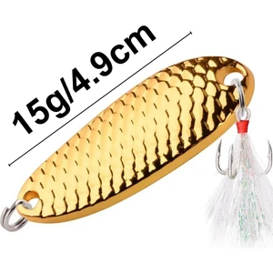 Kaşık 15G/4,9C.M Altın Yapay Yem, Spin, Rapala, Jig Yem, Zoka Yem, Alabalık, Çinekop, Levrek, Lüfer, Palamut, Zargana, Turna, Zoka Yem
