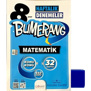 Günay Yayınları 8. Sınıf Bumerang Matematik Branş Deneme – Silgi