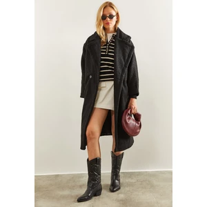 Kadın Uzun Buklet Kaşe Kaban