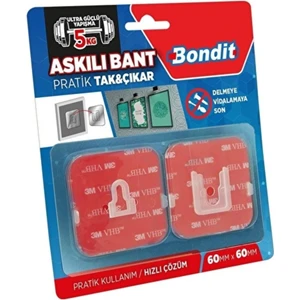 Askılı Tak Çıkar Bant - Şeffaf - 5x5 cm