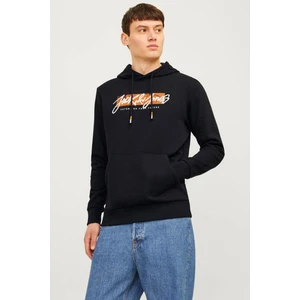Jack & Jones Jjtıley Sweat Hood Ln Siyah Erkek Sweatshirt