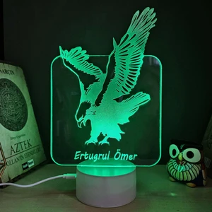 Lerad-Lazer Art Kartal Gece Lambası. 16 Renk + Dokunmatik ve Uzaktan Kumandalı Işık. Hediye Olarak Mükemmeldir.
