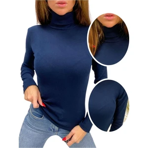 Alya Underwear Kaşkorse Tam Boğazlı Body Sweatshirt, Lacivert, M