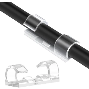 Kendinden Yapışkanlı 20 Adet Şeffaf Kablo Tel Sabitleyici Klips Seti - FC715