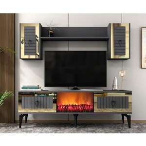 Demonte Home Mobilya Lindadh Şömineli Tv Ünitesi Takımı