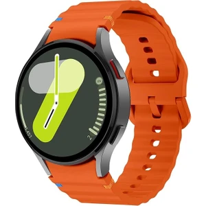 Samsung Galaxy Watch 4 5 6 7 Fe 40 40 44 Classic 42 43 46 47 mm Kordon Dekoratif Örgü Çizgili Spor Silikon Kayış
