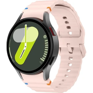 Samsung Galaxy Watch 4 5 6 7 Fe 40 40 44 Classic 42 43 46 47 mm Kordon Dekoratif Örgü Çizgili Spor Silikon Kayış