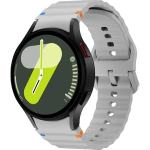 Samsung Galaxy Watch 4 5 6 7 Fe 40 40 44 Classic 42 43 46 47 mm Kordon Dekoratif Örgü Çizgili Spor Silikon Kayış