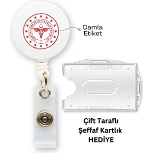 Sağlık Bakanlığı Damla Etiket Yoyo Yaka Kartlığı Yatay Dikey Kart Koruyucu