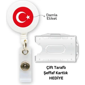 Türk Bayrağı Ay Yıldız Yaka Kartlığı Yatay Dikey Kart Koruyucu