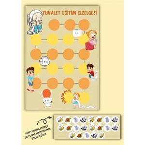 Çocuklar Için Tuvalet Eğitimi Sticker Çizelgesi ve Hayvan Figürlü Etiketler