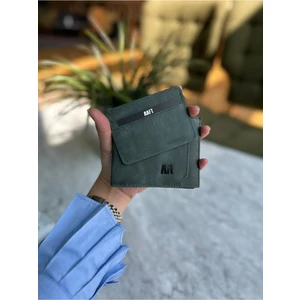 Mft Leather Paris Yeşil Deri Cüzdan Kartlık Ve Anahtarlık Set (1204)