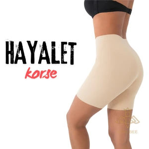 King Bee Dikişsiz Iz Bırakmaz Göbek Basen Bacak Toparlayıcı ve Sıkılaştırıcı Lazer Kesim Kısa Şort Korse Ten Renk