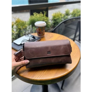 Mft Leather Boliva Hakiki Deri Unısex Çanta Kahve (9874)