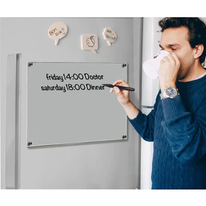 Trend Pleksi Mıknatıslı Pleksi Buzdolabı Yazı Panosu (Şeffaf 34cm x 26cm)
