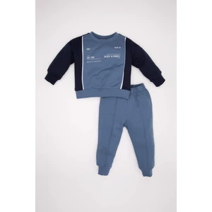 Erkek Bebek 2'li Takım Baskılı Bisiklet Yaka Sweatshirt Üst Beli Lastikli Jogger Eşofman Altı D2938A524WN