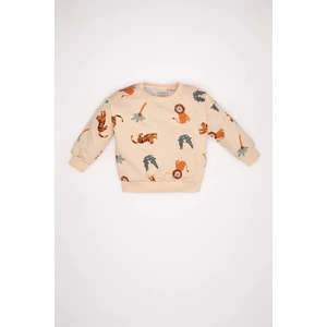 Erkek Bebek Bisiklet Yaka Baskılı Sweatshirt D2931A524AU