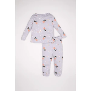 Kız Bebek Pijama Takım Desenli Uzun Kollu Üst Beli Lastikli Uzun Alt D3622A524WN