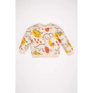 Erkek Bebek Bisiklet Yaka Hayvan Desenli İçi Yumuşak Tüylü Sweatshirt D3932A524WN