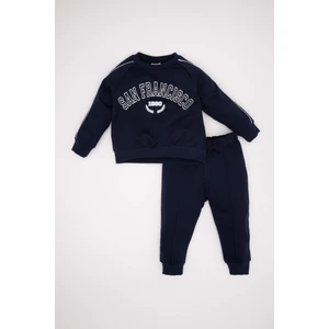 Erkek Bebek 2'li Takım Baskılı Bisiklet Yaka Sweatshirt Beli Lastikli Jogger Eşofman Altı D2599A524AU