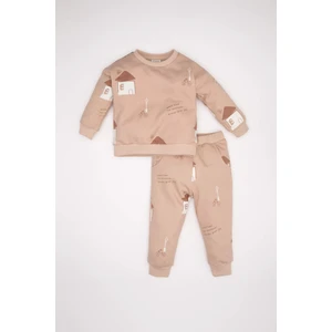 Erkek Bebek 2'li Takım Desenli Sweatshirt Beli Lastikli Eşofman Altı D4692A524AU