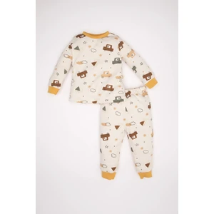 Erkek Bebek Pijama Takımı Araç Desenli Uzun Kollu Üst Uzun Alt D3552A524WN