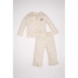 Erkek Bebek Pijama Takımı Çizgili Uzun Kollu Üst Uzun Alt D3548A524WN