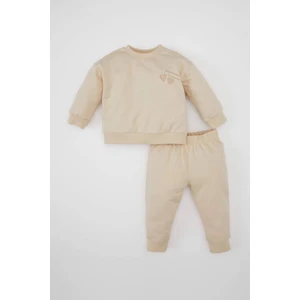 Kız Bebek 2'li Takım Baskılı Sweatshirt Jogger Eşofman Altı D0814A524AU