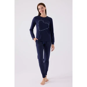 Kadın Uzun Kol Pijama Takım AR3050 Lacivert