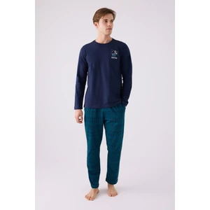 Erkek Uzun Kol Pijama Takım AR3135 Lacivert