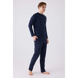 Erkek Uzun Kol Pijama Takım AR3160 Lacivert