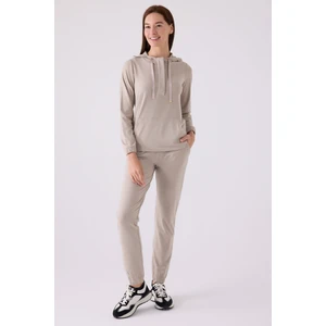 Pıerre Cardın Kadın Uzun Kol Pijama Takım PC8924 Kum